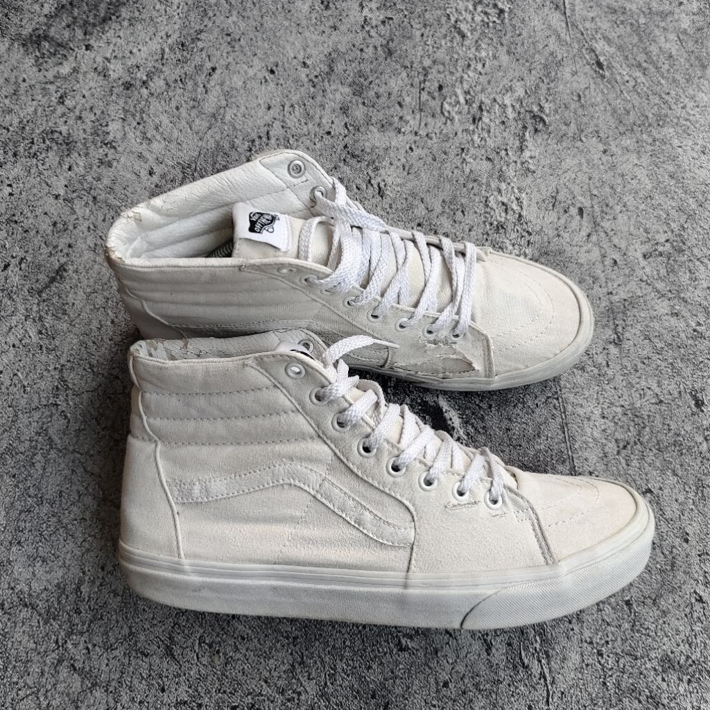 SEPATU SECOND VANS SK8 HIGH WHITE ORIGINAL