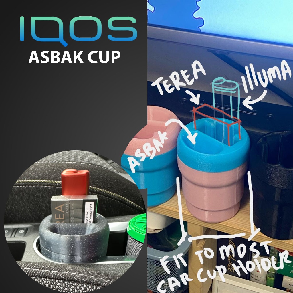 Asbak Iqos Iluma cup holder mobil ashtray terea mobil meja