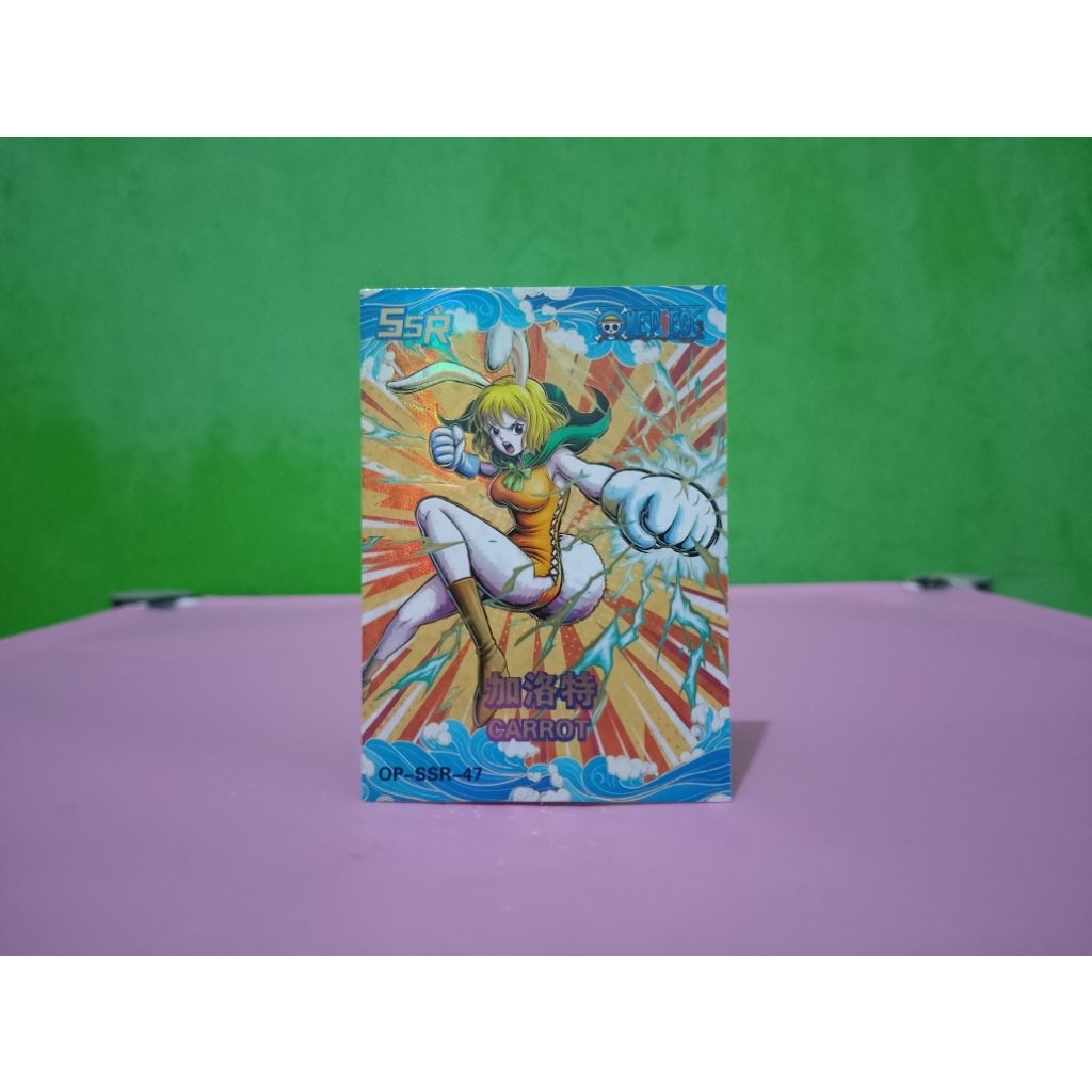 Kartu ONE PIECE - CARROT - SSR OP-SSR-47 Murah Retro Vintage Rare Koleksi Mainan Anak Anak Nostalgia