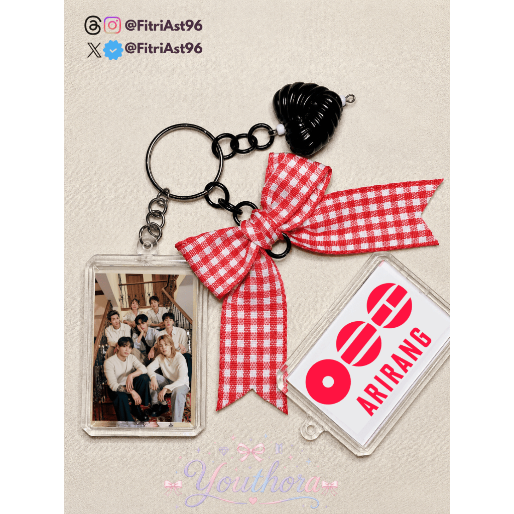 Custom Photo Keyring BTS Arirang | Gantungan Kunci Photocard Custom | Freebies Konser | Handmade Gif