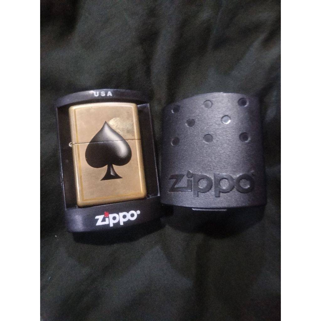 Korek Api Zippo Reguler kuning dg insert warna kuning Original Bradeford USA