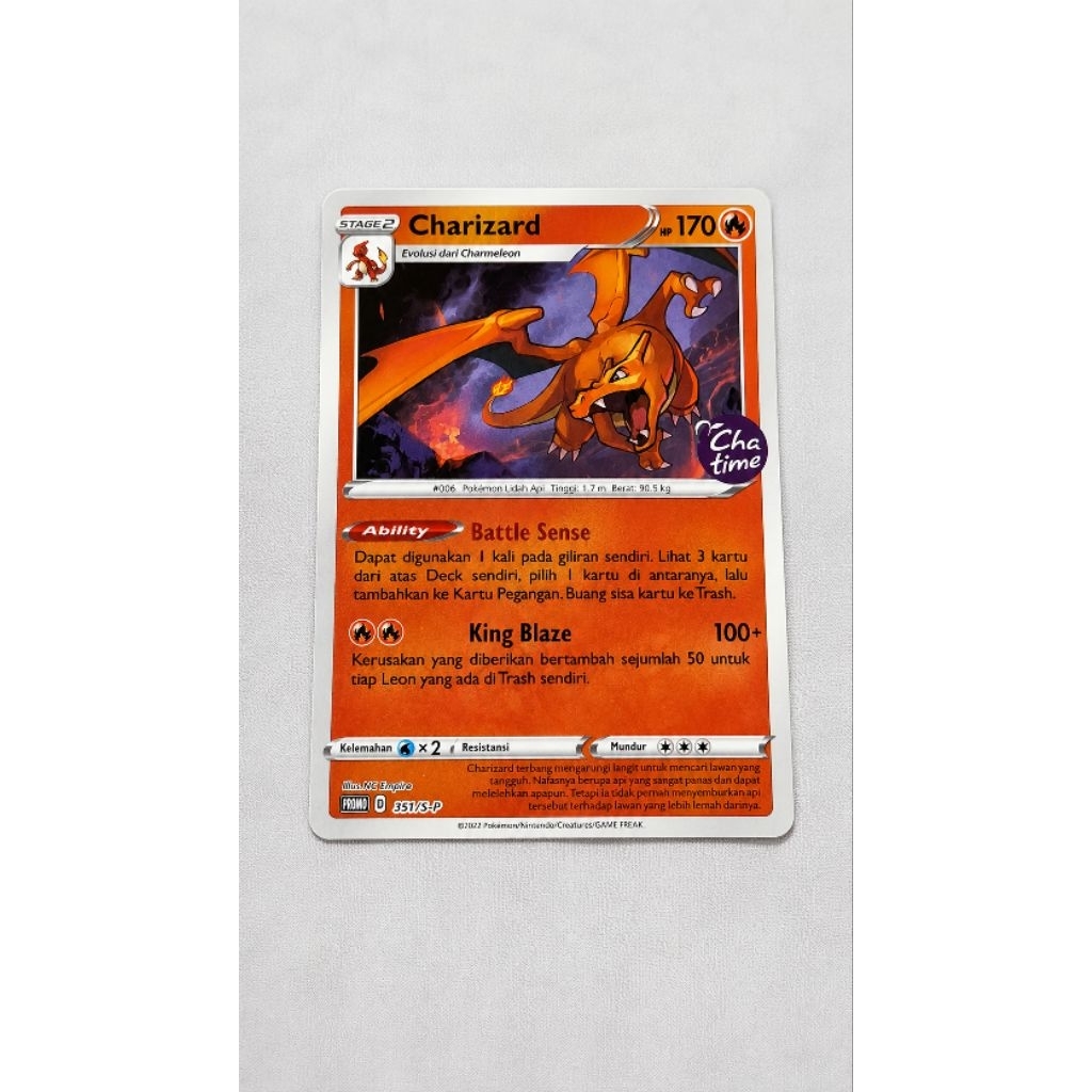 Pokemon TCG Indonesia Charizard 351/S-P Promo Chatime