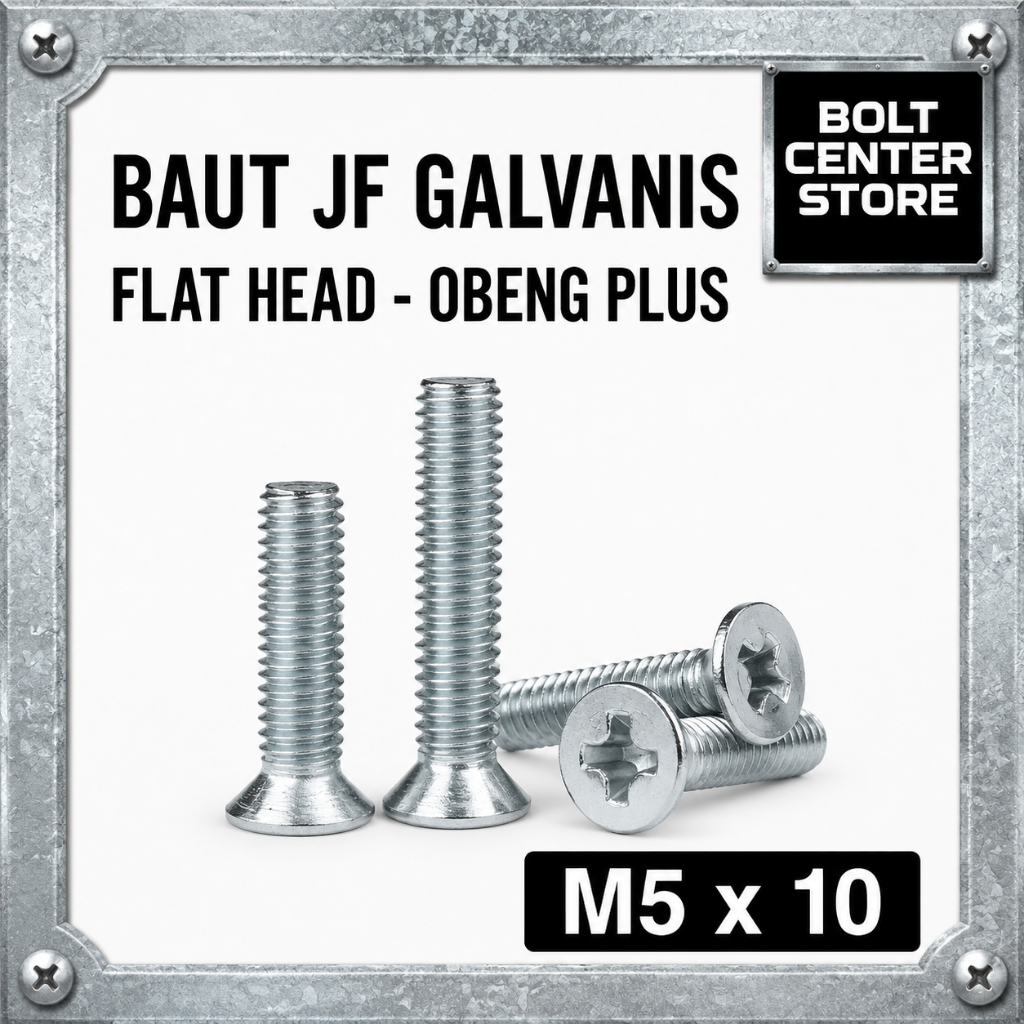 M5x10 Baut JF Flat Head Baut JF M5 x 10 Obeng Plus