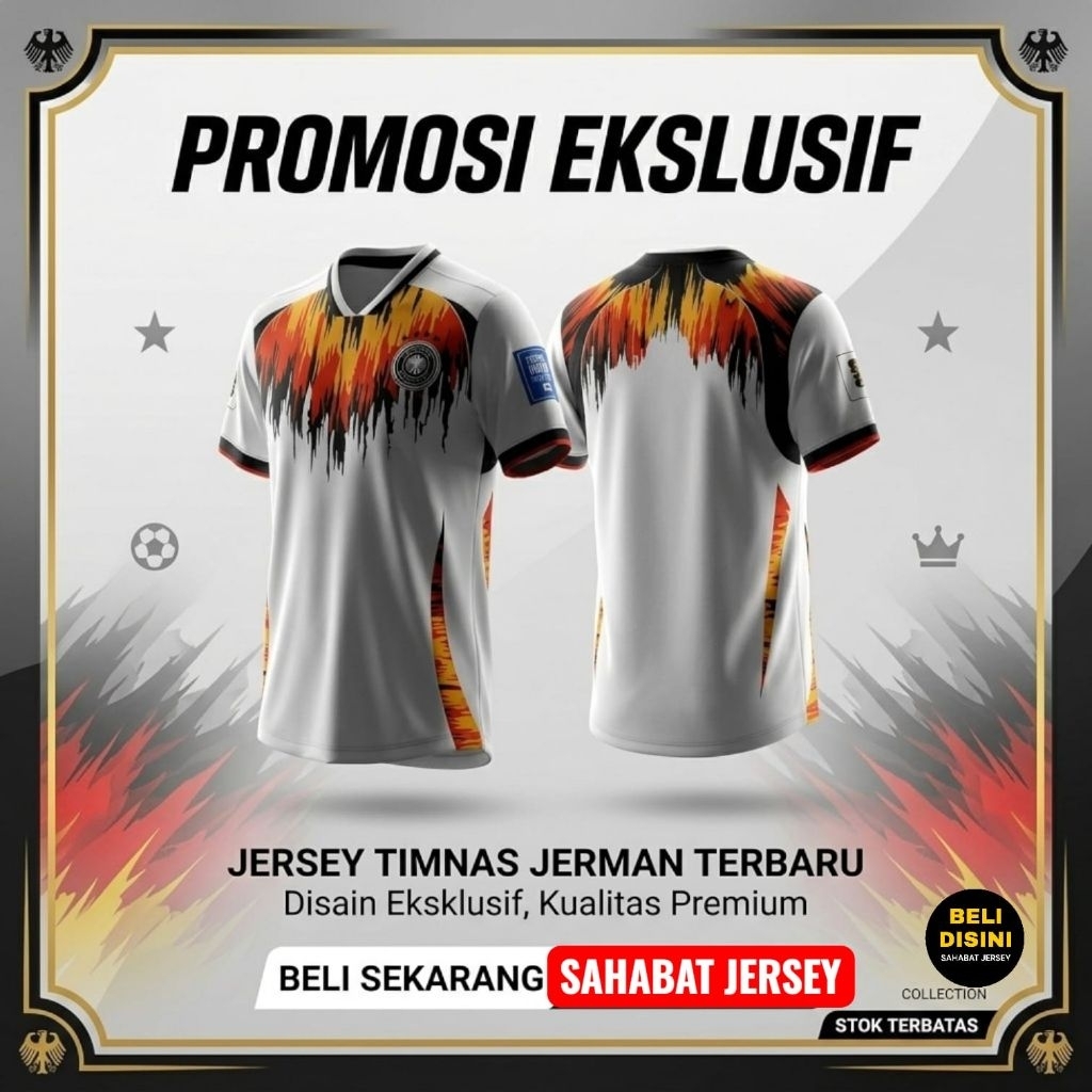 Kaos Olahraga Jersey Timnas  Jerman Sport
