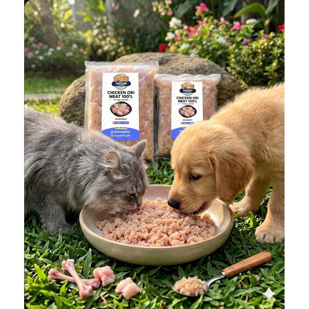 RAWFOOD //daging ayam giling//Moon rawfood //makanan anjing dan kucing