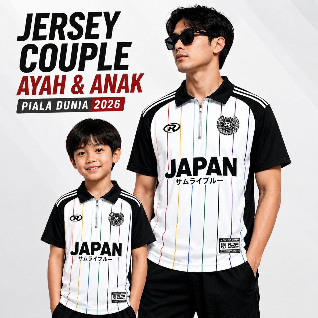 TERBARU Jersey Couple Ayah & Anak Piala Dunia 2026 Dry Fit Premium Full Printing Sublimasi Kerah Zip