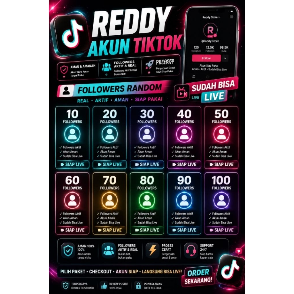 Akun Tiktok On Live Akun Fres Real Indo