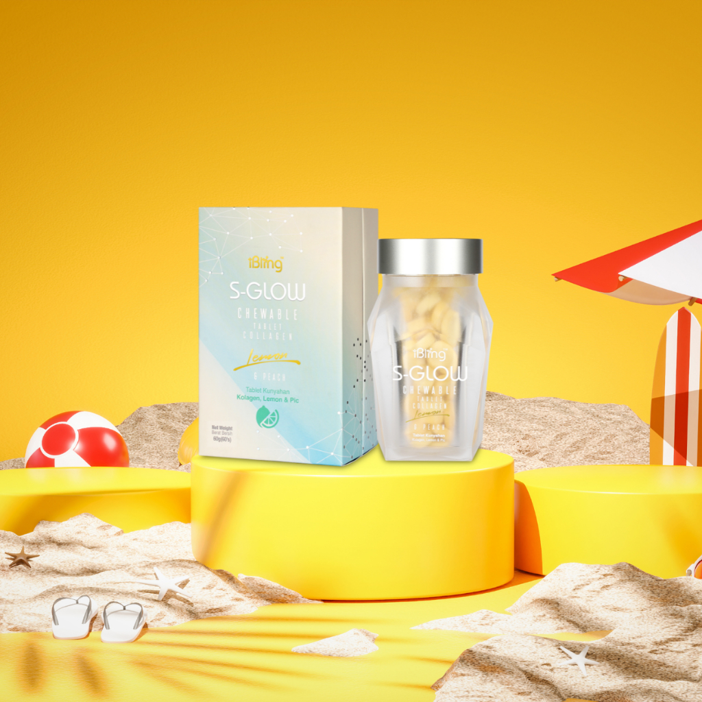 SGLOW S Glow Collagen Candy Tablet Kunyah isi 60 Butir untuk Rambut dan Kulit Sehat Wanita & Pria In