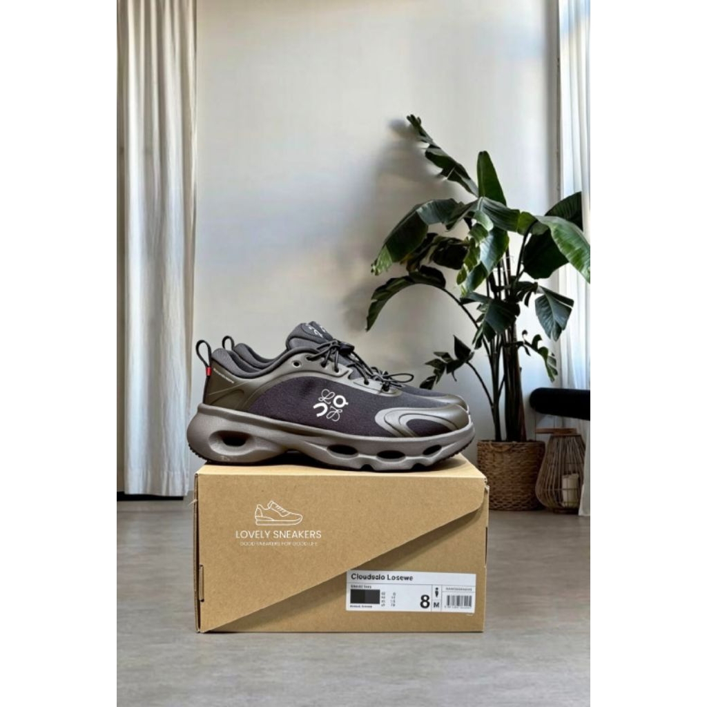 Sepatu Sneakers Pria On Loewe Solo Dark Brown Black