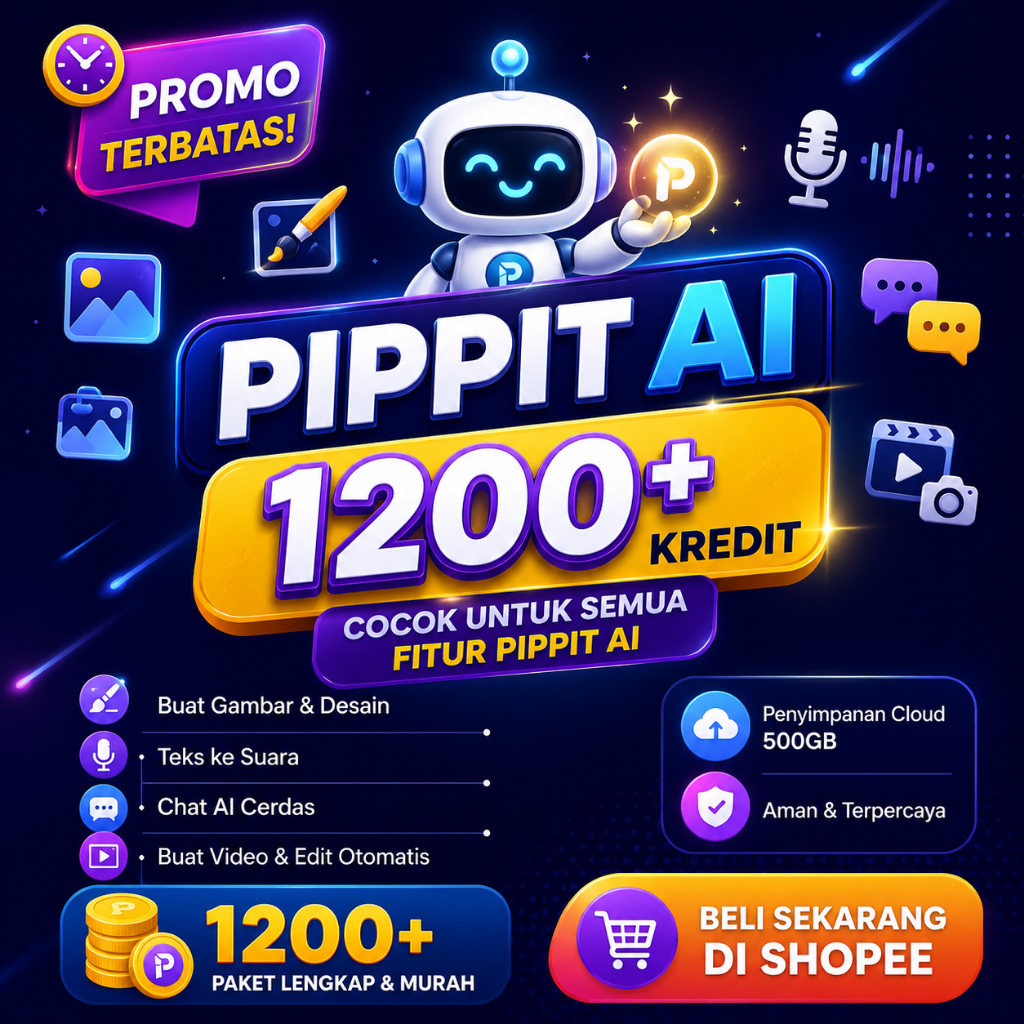 Pippit AI 1200+ Kredit Unlock All Feature