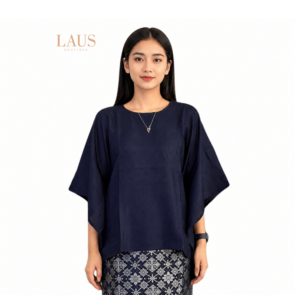 Lausboutique-Loose Basic Viscose Polos-Dark Tone-Atasan Viscose [Hanya Atasan]
