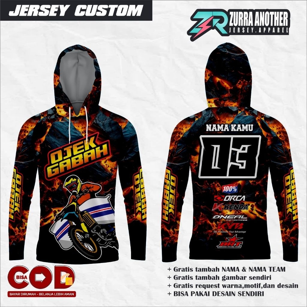 Jersey ojek gabah custom/Jersey ojek gabah racing/ojek gabah lengan panjang bebas request desain/Jer