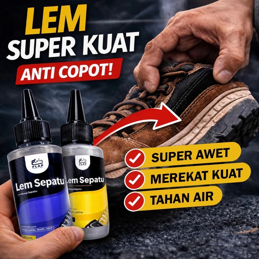 Lem Sepatu Flap Shoes Glue Flap Shoes Care Lem Sepatu Super Kuat Original Karet Tahan Air Perawatan 