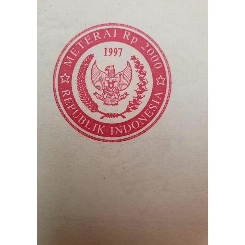 Kertas Segel single indonesia 2.000 Rupiah Tahun 1997
