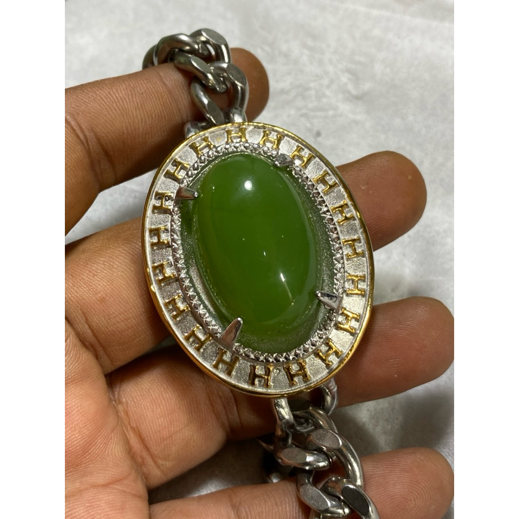 Gelang batu akik sungai dareh titanium