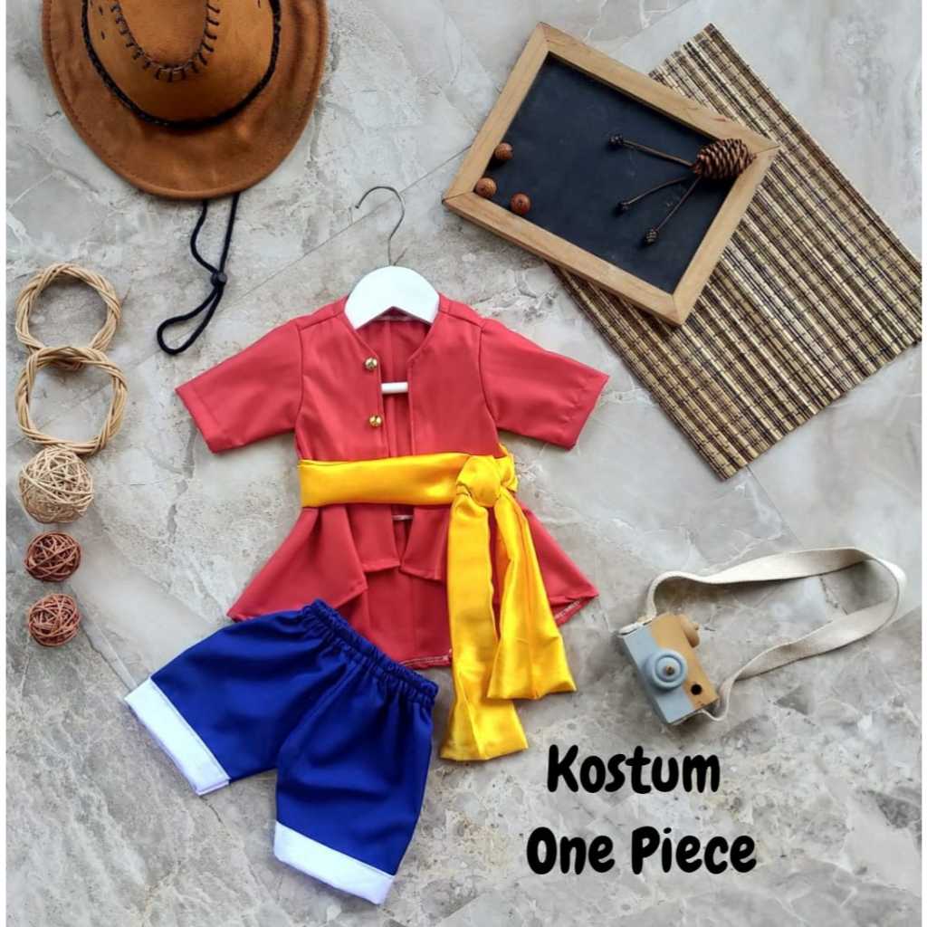 Azzafran - Kostum Luffy on One Piece Kostum Anak Unik Baju Karakter Luffy