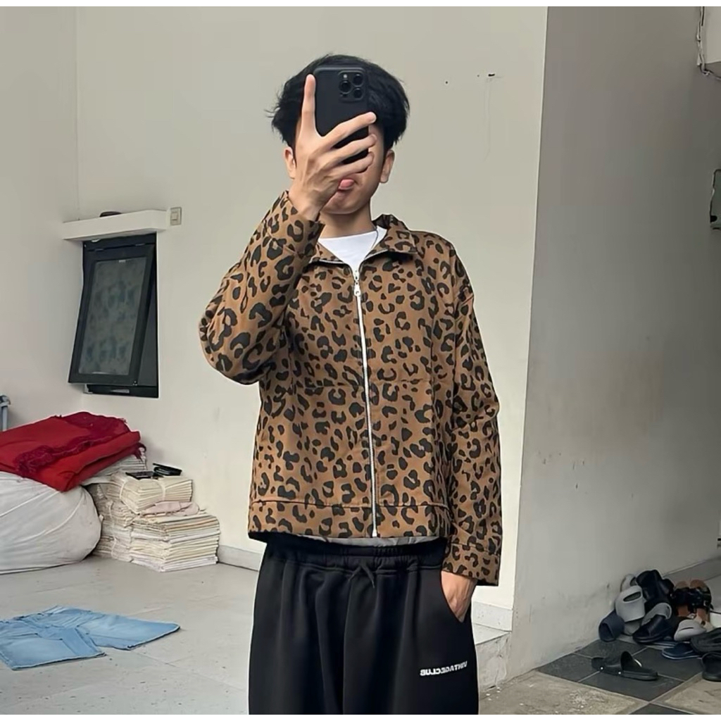 preloved jaket leopard