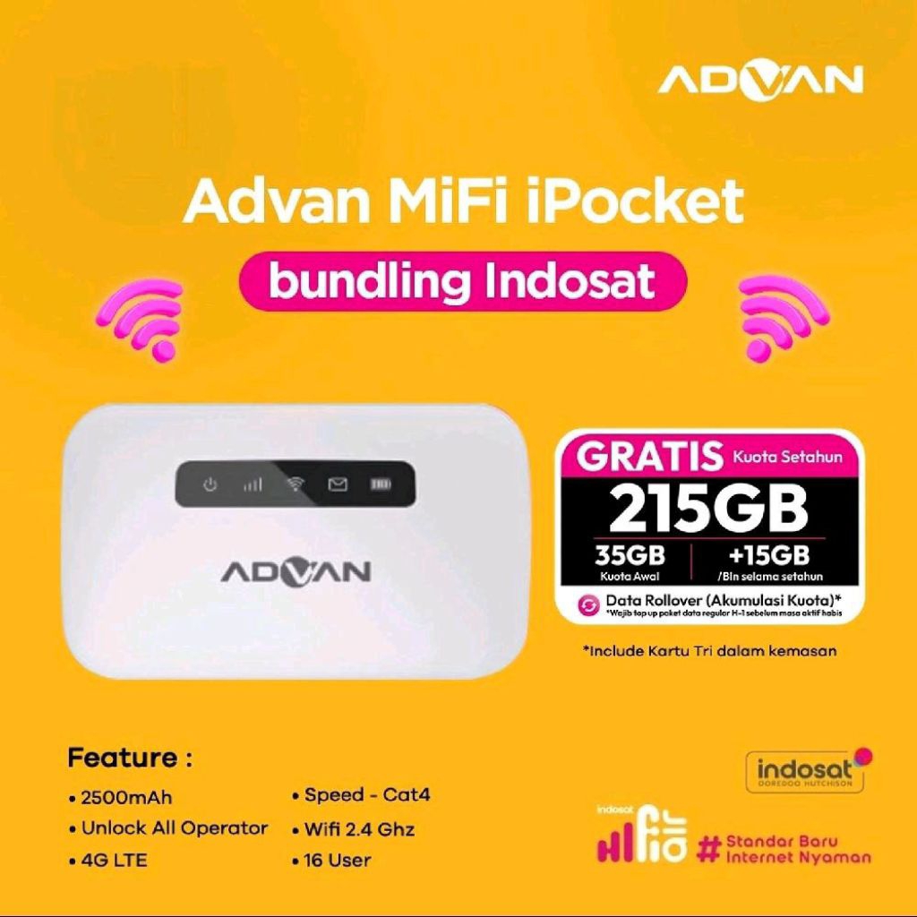 Advan Modem Wifi Travel Ipocket Mifi MF01 Portable