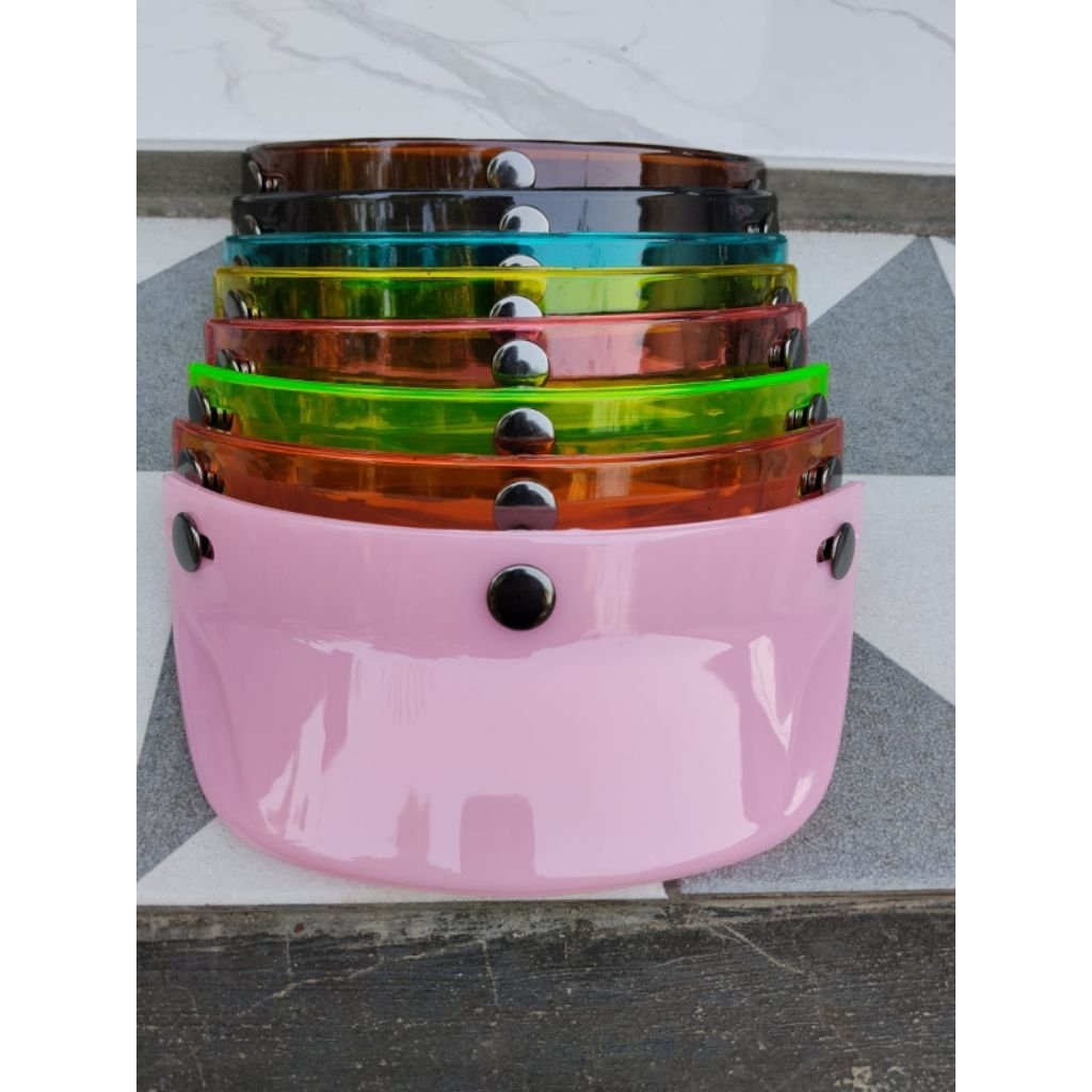 pet helm bogo retro vitage bahan acrilik ringan tebal & staylist universal untuk helm bogo retro jpn
