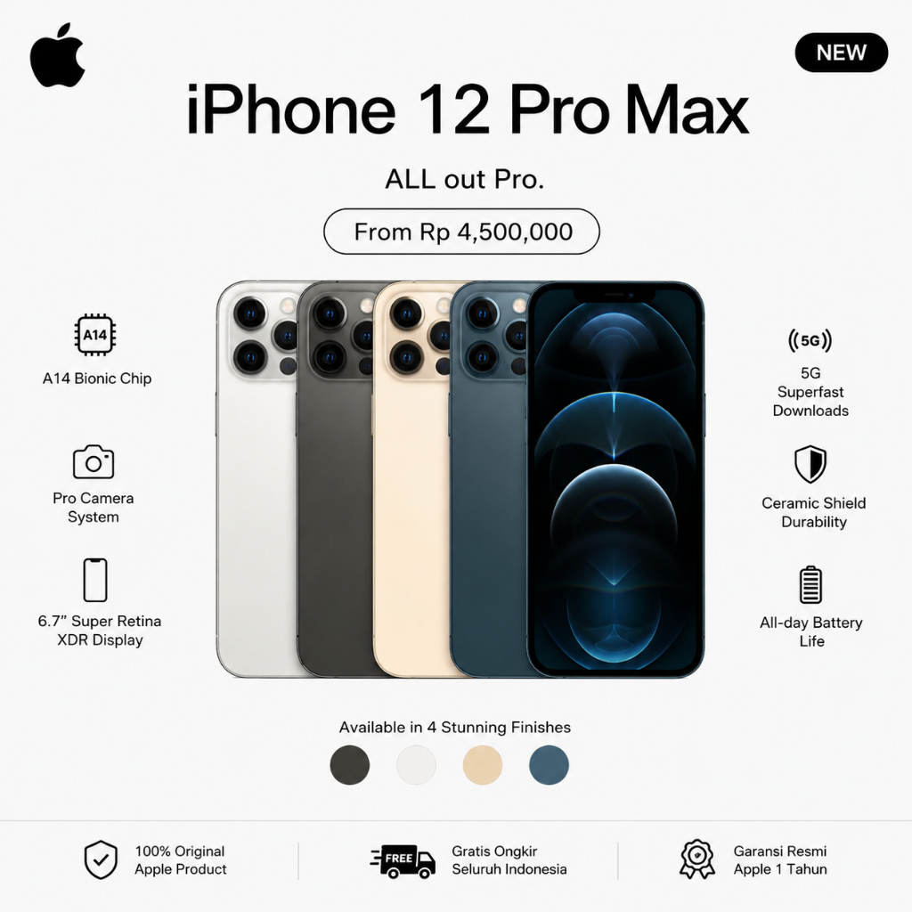 iPhone 12 Pro Max iBox IMEI Permanen Garansi 24 Bulan 100% Original Second Like New iPhone Fullset