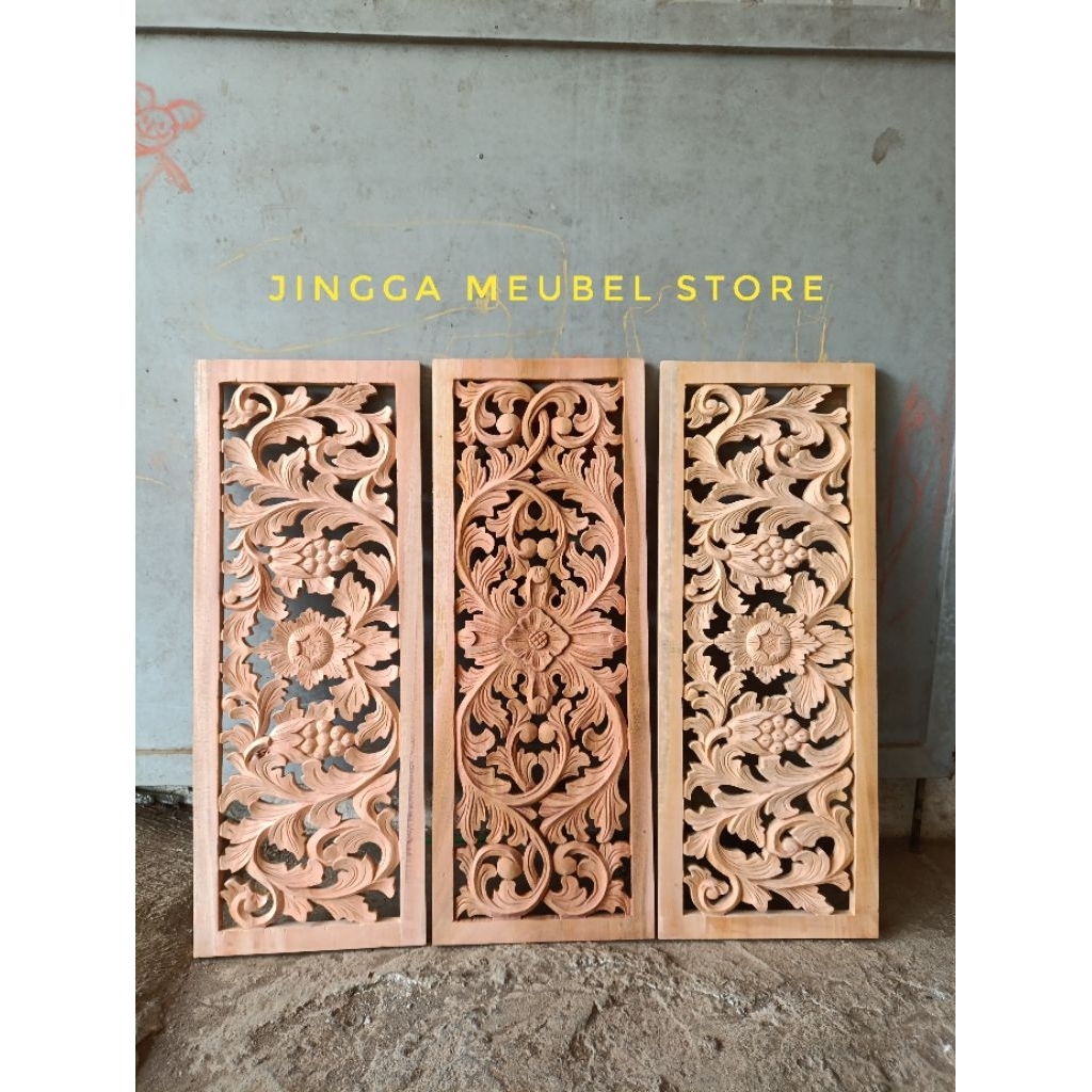 30*70 ukiran kayu ornamen ukir ornamen kayu Loster kusen pintu jendela joglo loster ukuran custom