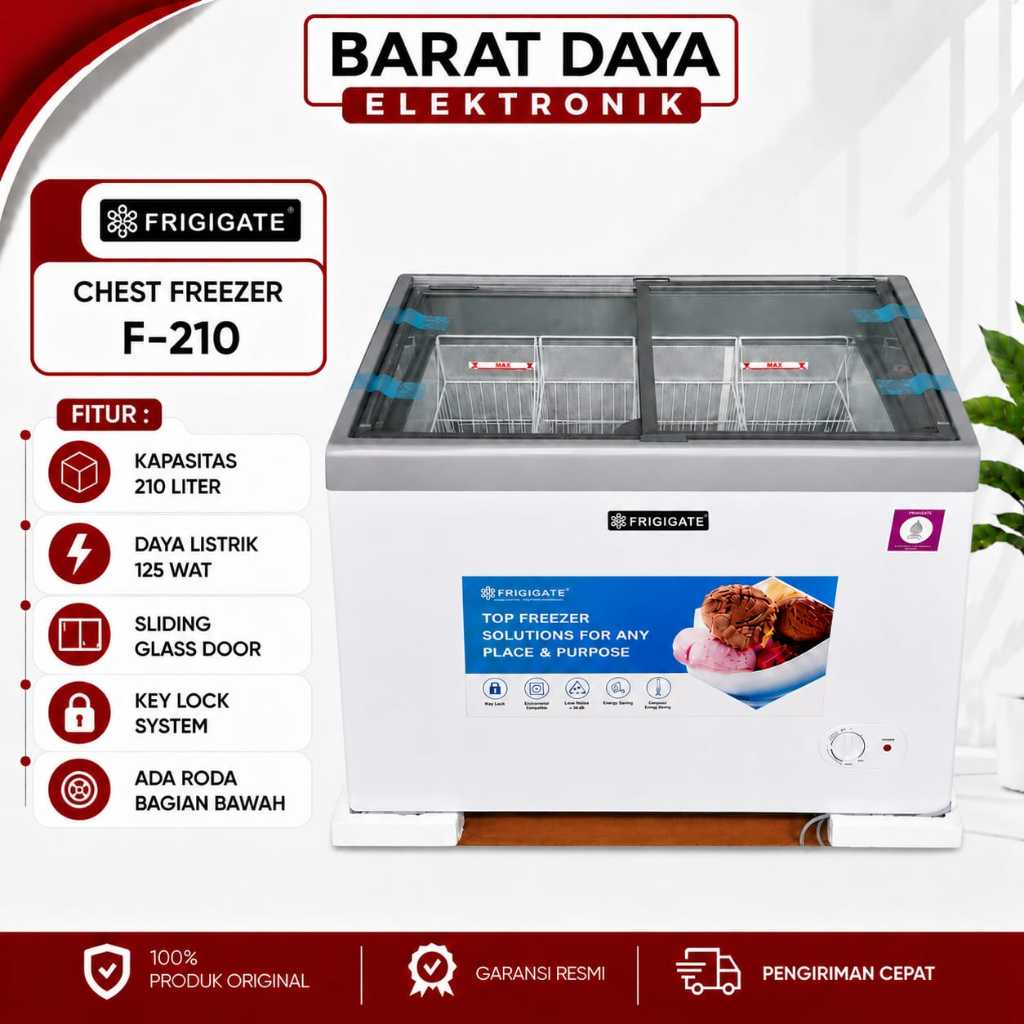 CHEST FREEZER KACA SLIDING FRIGIGATE F-210 FREEZER ES KRIM