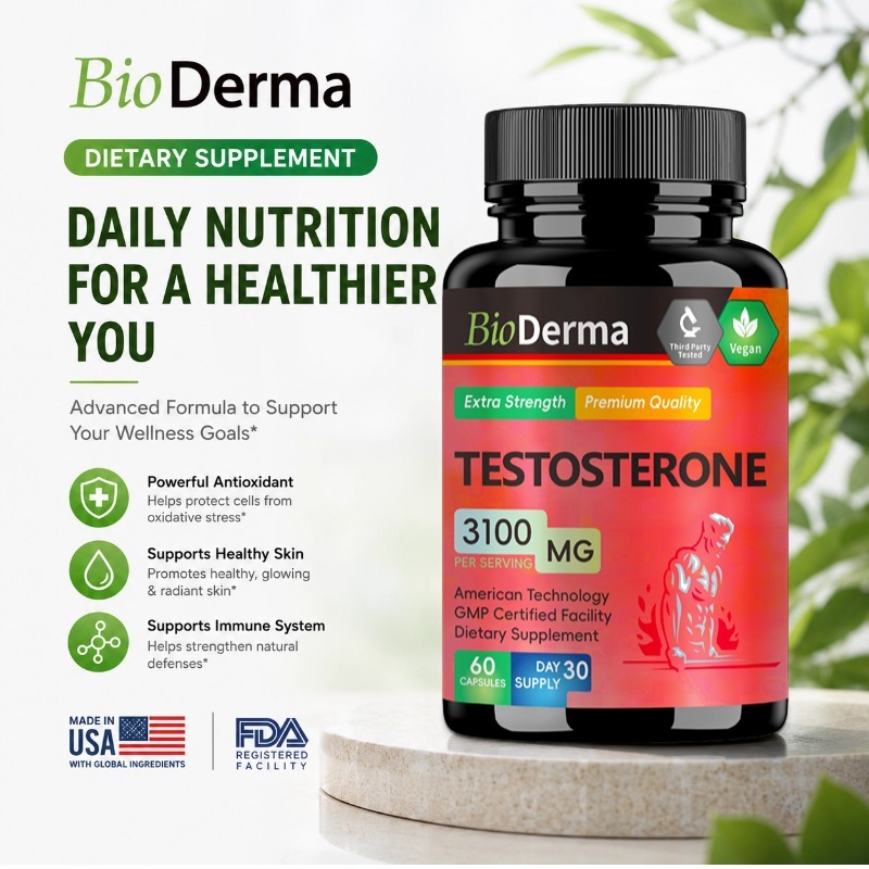 Testosterone Support Suplemen Harian untuk Vitalitas Pria Dewasa 60 Kapsul
