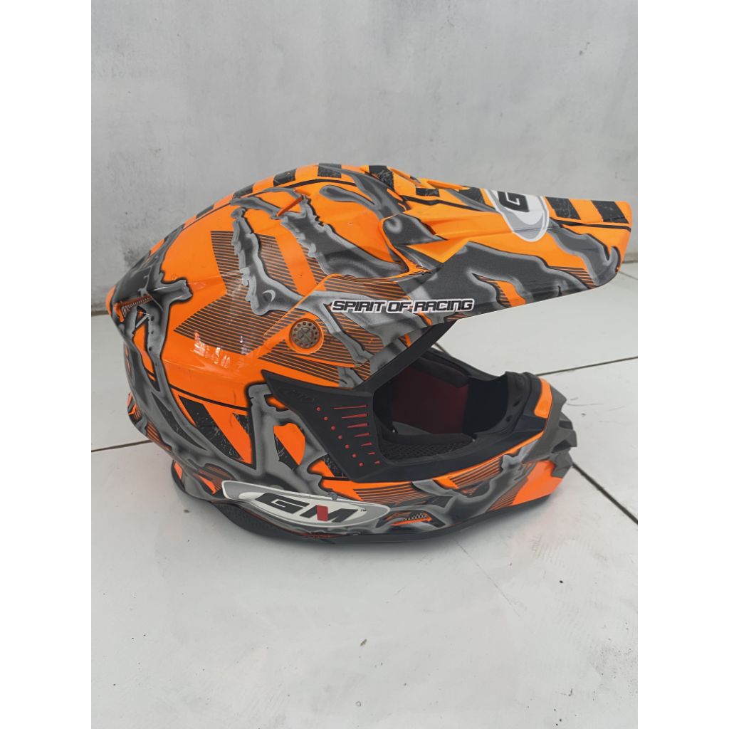 Helm cross GM Cross Super Edition Flourecent Orange