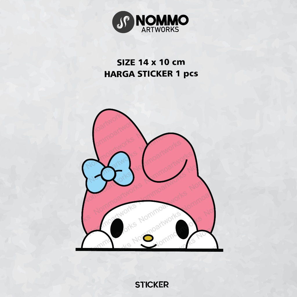 Sticker Nommo Artworks Chibi Sanrio Mobil Motor Laptop Dinding