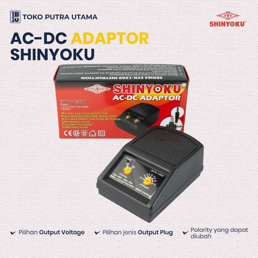 Adaptor AC / DC 12v universal power supply - SHINYOKU