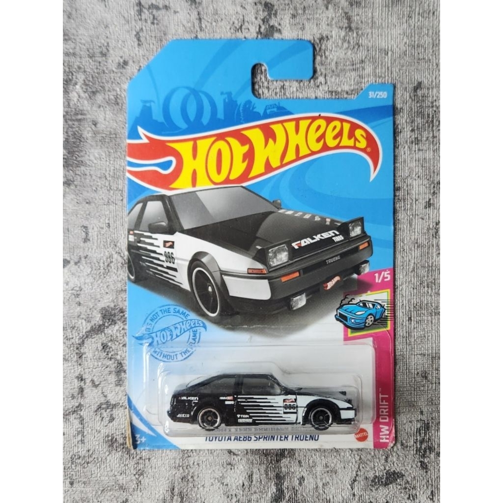 Hotwheels Toyota AE86 Sprinter Trueno Falken Black White