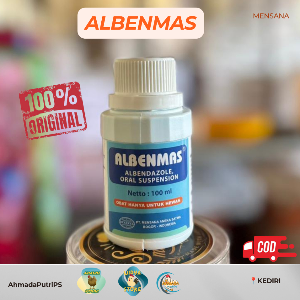 ALBENMAS 100 ml Obat Cacing HEWAN Larva Telur Cacing Cacing Pita Ayam Sapi Domba