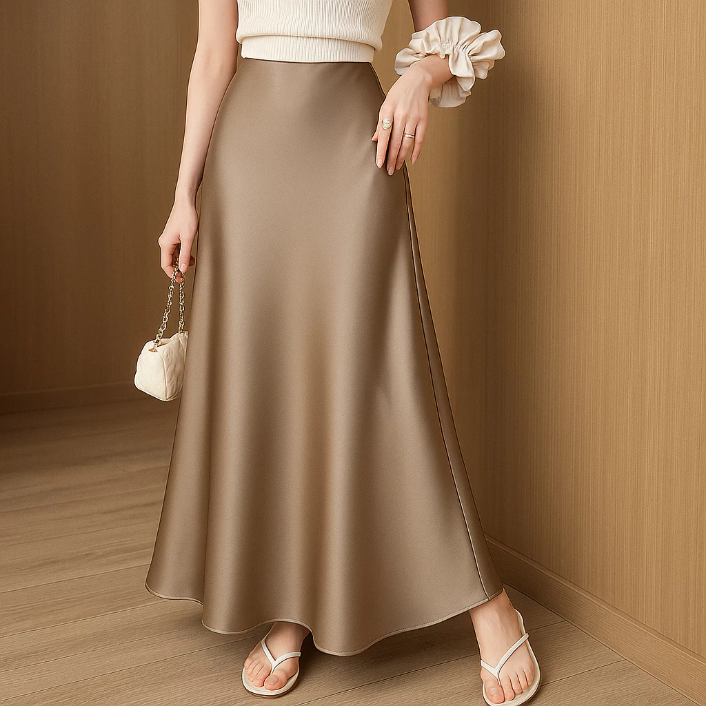 Rok Bludru Satin Silky | Maxi A Line Satin Skirt | Rok Bludru Duyung | Size //cod