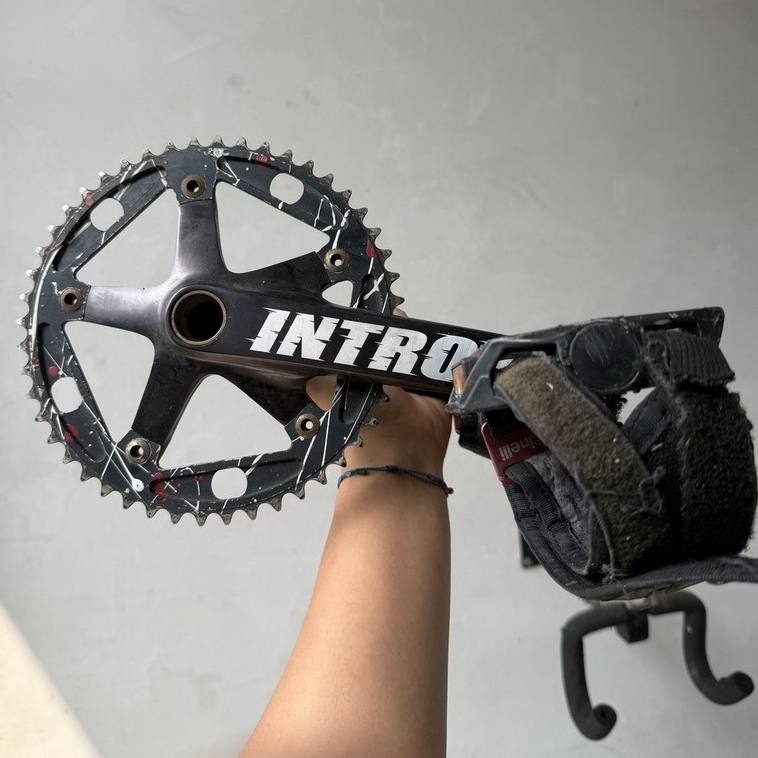 Jual Crankset Intro7 Devil Eye 48T + Pedal Strap Cinelli Kinks