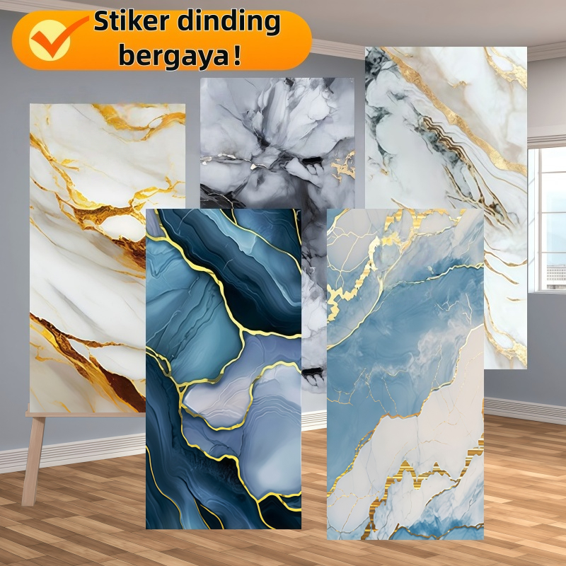 Wallpaper Dinding Stiker Vinyl Lantai Marble Granit  Keramik Anti Air 30x60cm(10/20 lembar)- Kamar M