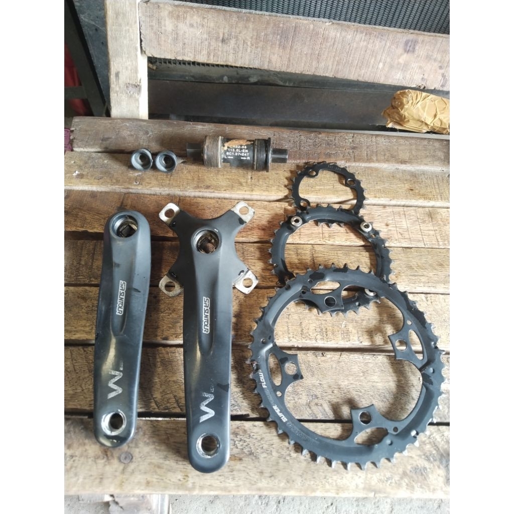 crank suntour xcm triple speed plus BB kotak