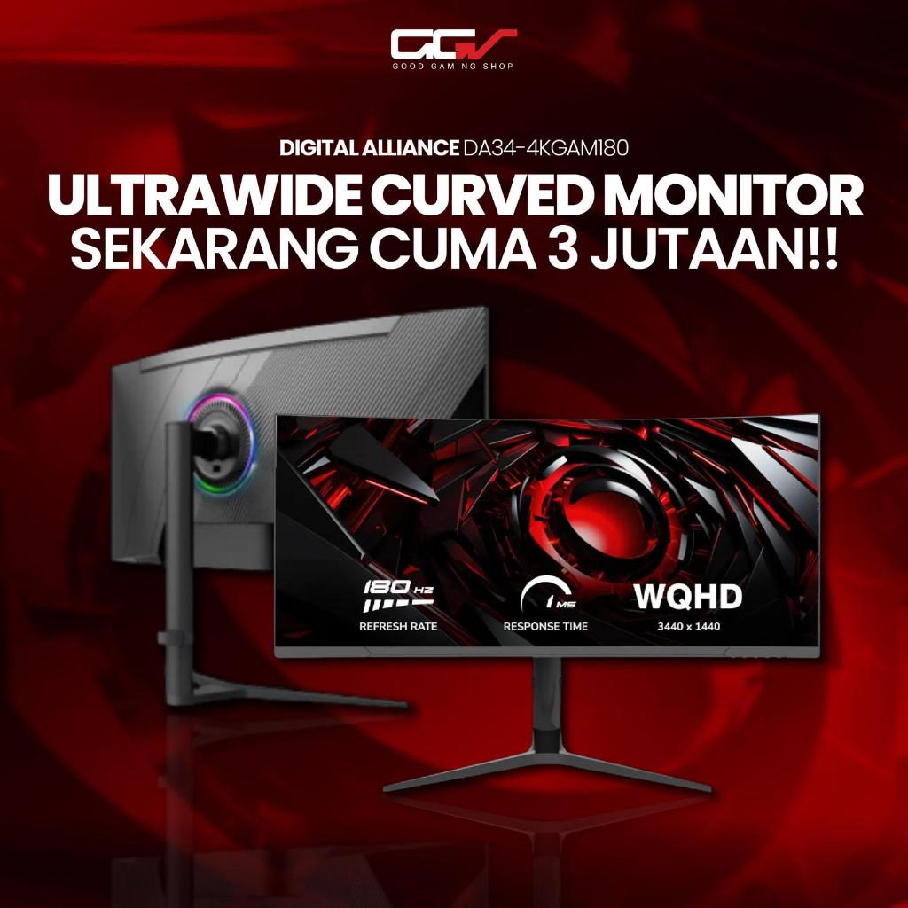 DIGITAL ALLIANCE GAMING MONITOR 34 INCH ULTRAWIDE CURVED VA UHD 4K 2160P 1MS 180HZ DA34-4KGAM180 2Y 