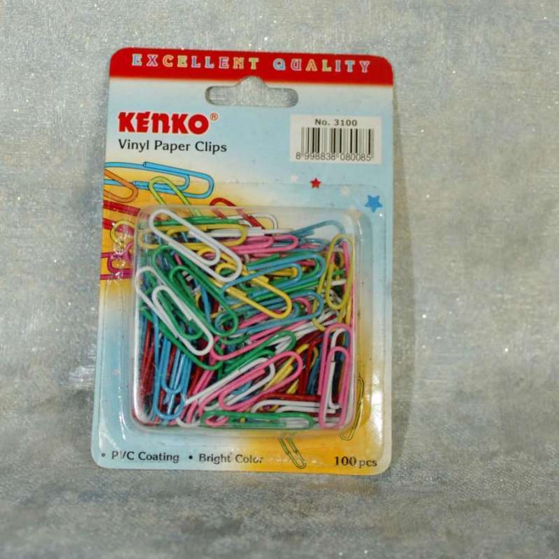 Klip Penjepit Kertas Kenko C-3100 Warna-Warni 100 pcs