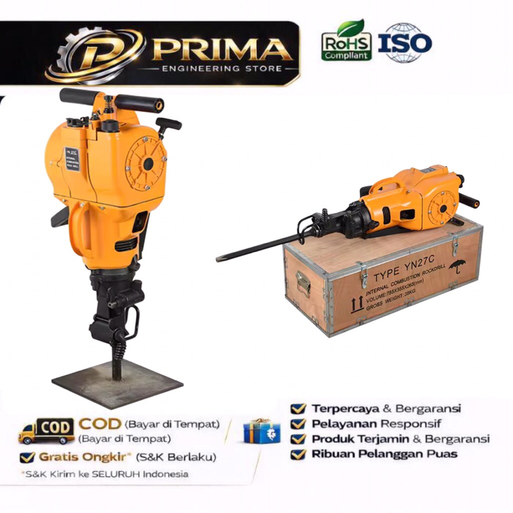 Alat Bor Tambang YN27C Portable Rock Drilling Machine | Mesin Bor Batu Bensin Handheld