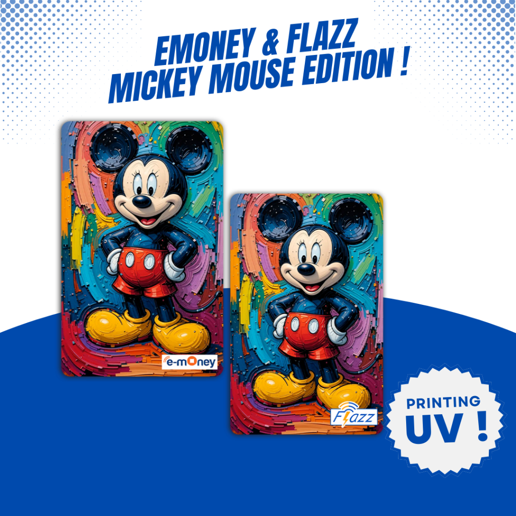 Emoney / Flazz Gen 2 Edisi Mickey Mouse - Custom Kartu Etoll Mandiri BCA - Support NFC