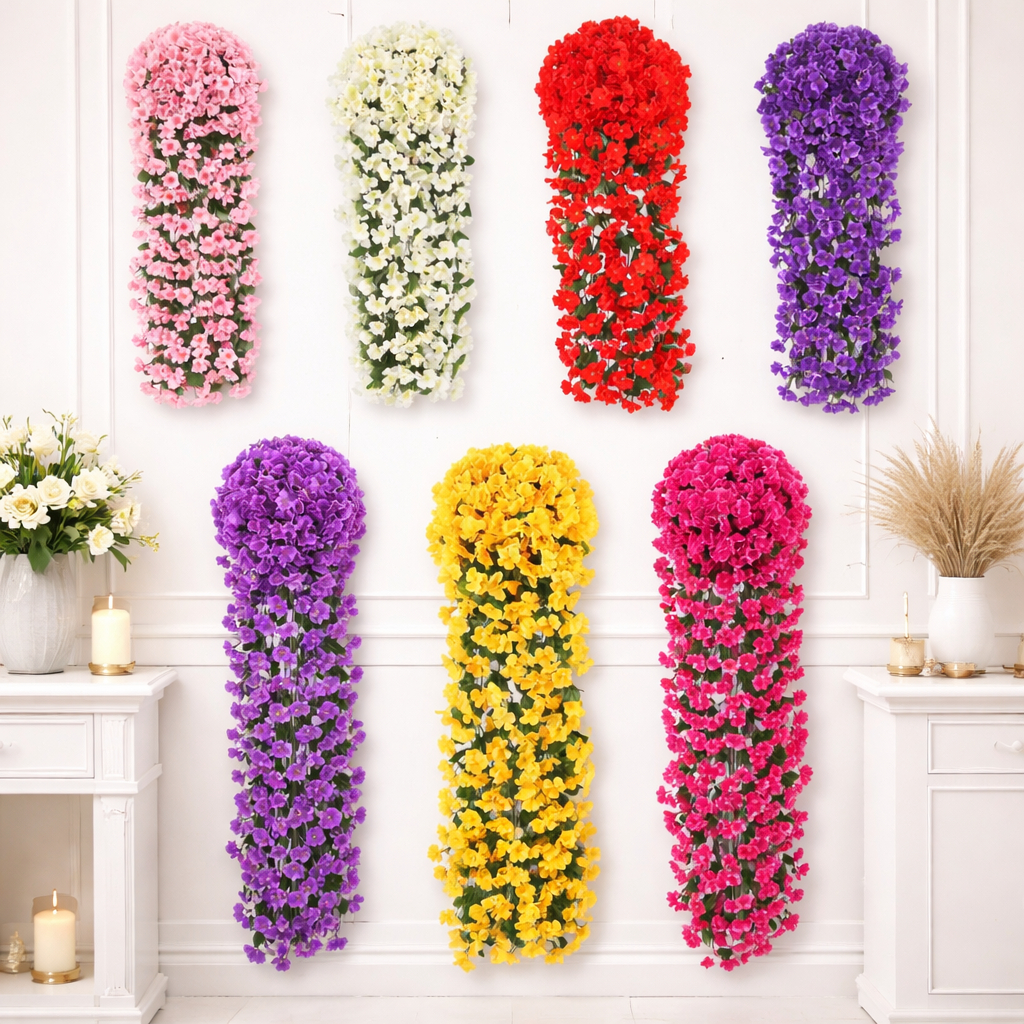 BUNGA JUNTAI DAISY BUNGA GANTUNG JUNTAI SAKURA BUNGA ARTIFICIAL BUNGA HIAS DINDING