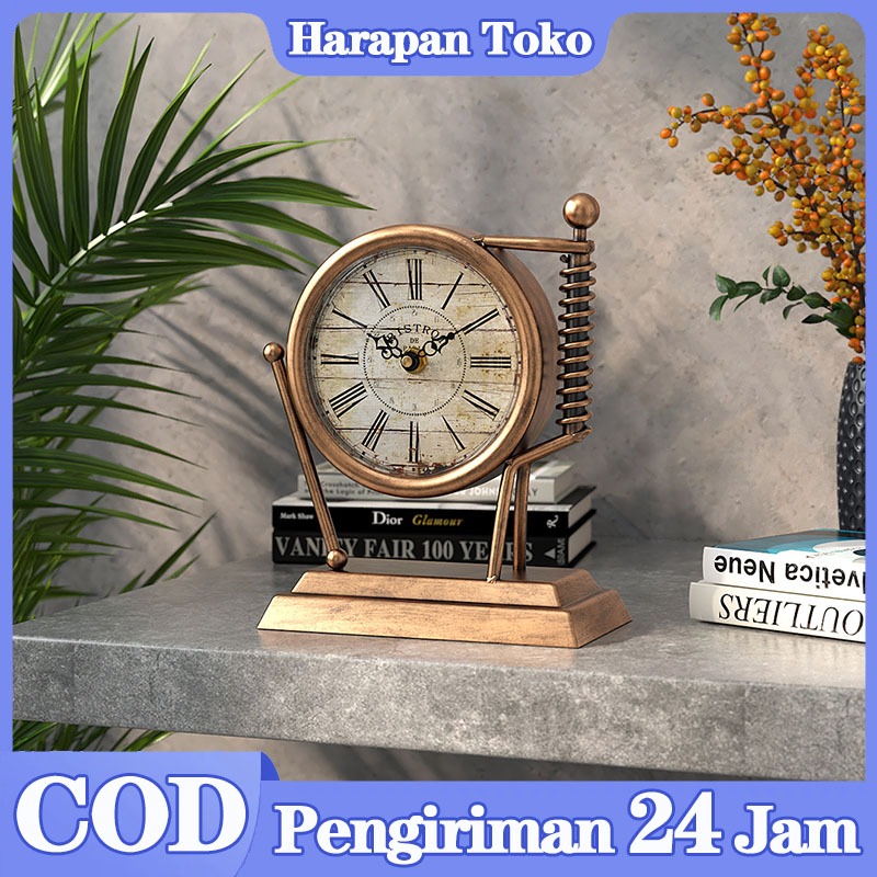 Jam Meja Berbentuk Musisi Jam Dekoratif Meja Bergaya Retro Eropa Berbentuk Biola