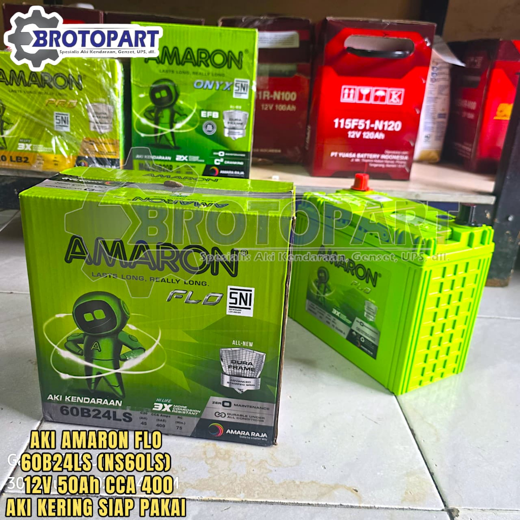Aki Mobil Yaris Sienta Etios Valco Limo AMARON NS60LS Hi Life FLO Aki Kering
