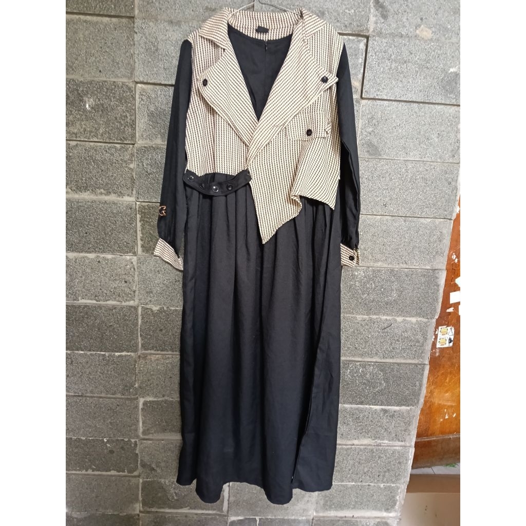 DRESS MUSLIMAH preloved like new / Gamis Cantik Motif Gucci Casual PRELOVED LIKE NEW