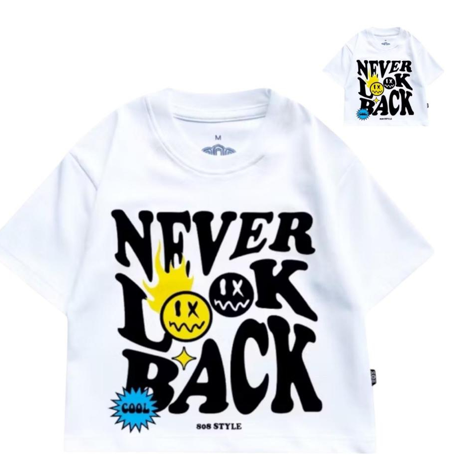 Bargawa Kaos Oversize Anak Never PUTIH Unisex Bahan AIRSm /AIRcool Uniqlo (Danbowl) Usia 2thn sampai