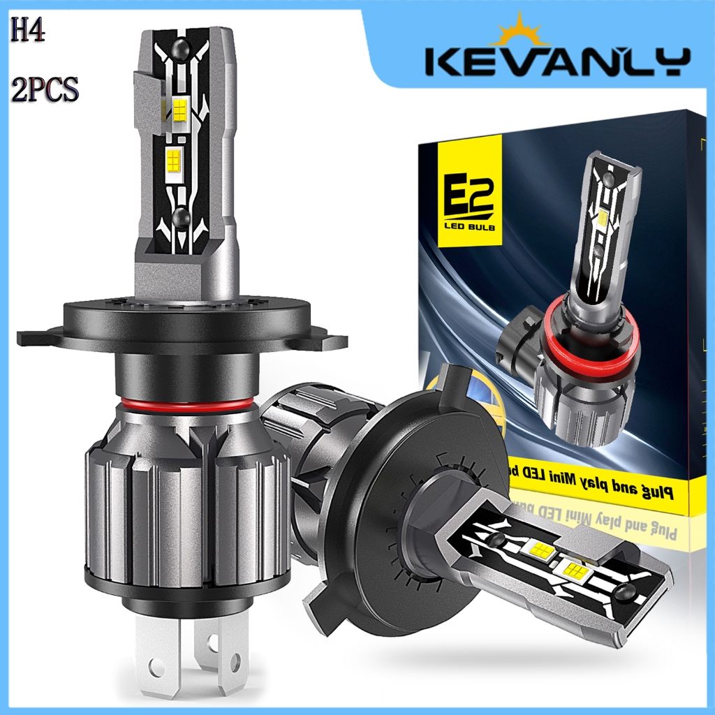 KEVANLY 2pcS Lampu Mobil  LED Headlamp Terang Isi  100W 8000LM H4 Canbus LED  Lampu LED Mobil Lampu 