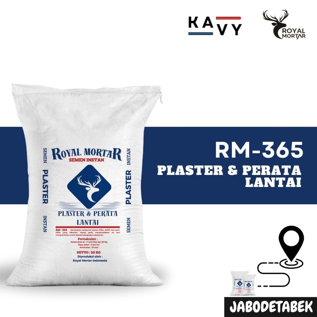 RM 365 | Plester & Perata Lantai | Royal Mortar | Semen Instan