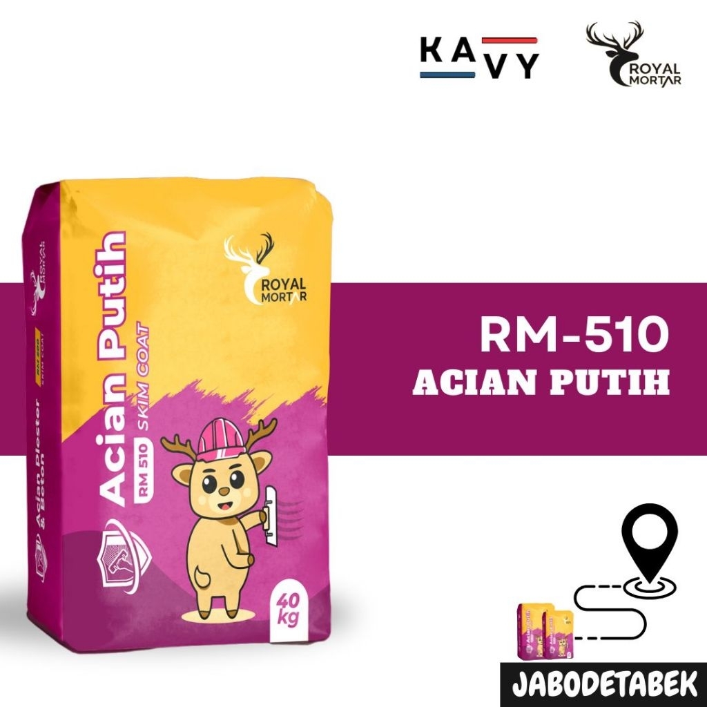 RM 510 | Acian Putih / Skim Coat | Royal Mortar | Semen Instan