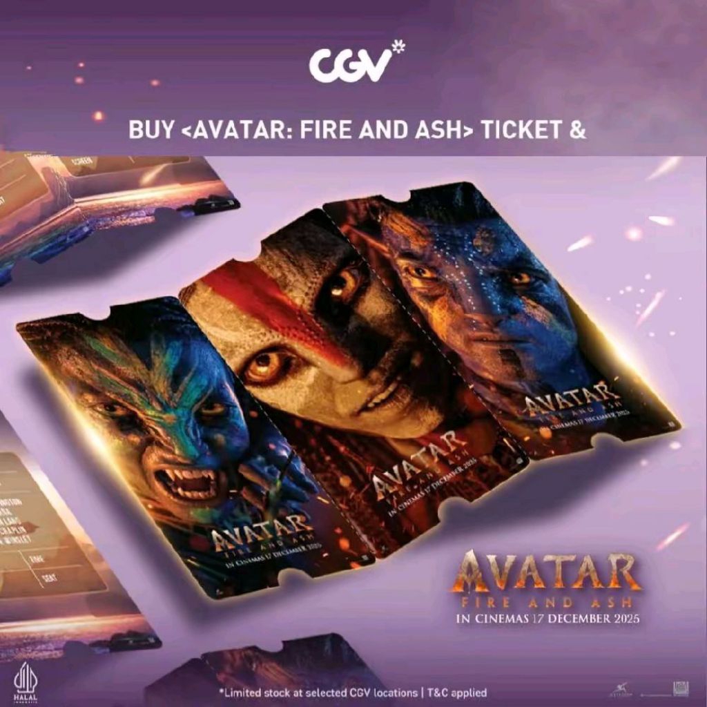 AVATAR: FIRE AND ASH Collectible Ticket CGV No.65 20th Century Studios Jake Sully Neytiri Varang