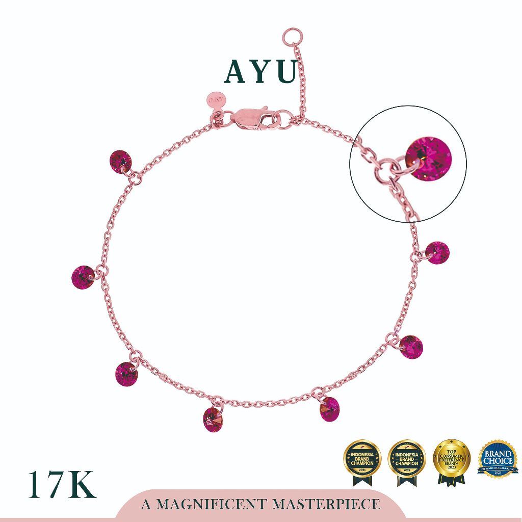 AYU Gelang Emas Korea - 8 Candy Pop Chain Bracelet 17k Rose Gold